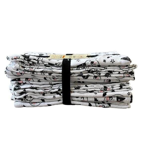 Johanna Parker Smiling Moon Halloween Cotton Napkins 18x18 Set of 8 New - Picture 3 of 10